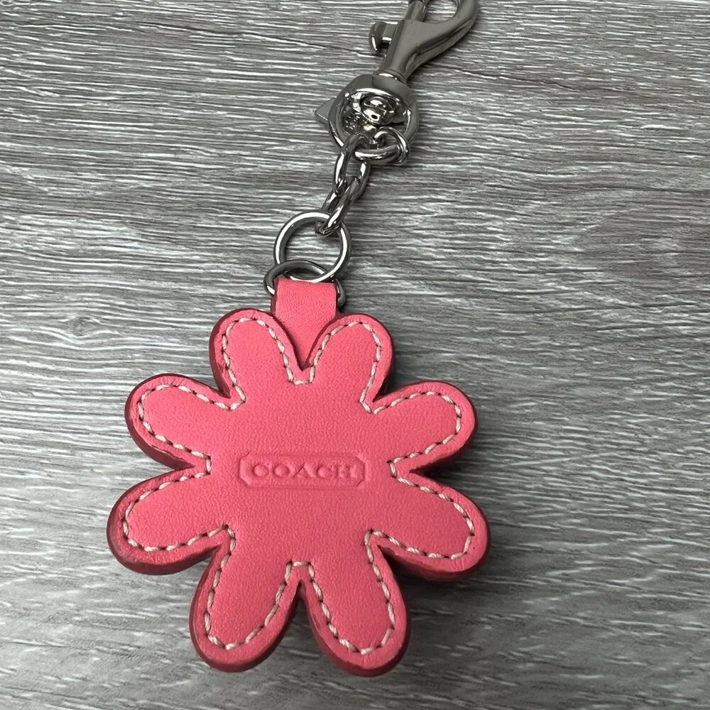 Vintage Rare Coach Patchwork Daisy Keychain Hangtag